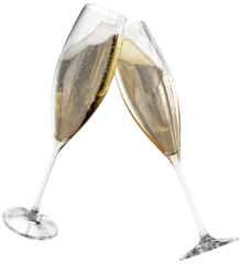 3D Champagne Glasses Floating, Celebration Concept © evilwata