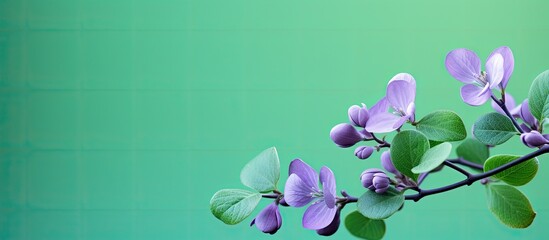 Close up photography of violet flowers on a green background