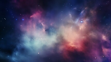 Fototapeta na wymiar Incredibly beautiful galaxy in outer space. Nebula night starry sky in rainbow colors. Multicolor outer space
