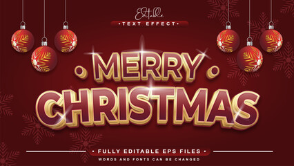 Naklejka premium editable red christmas sale text effect.typhography logo