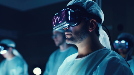 A virtual reality surgical simulation in progress
