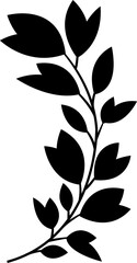 flower leaf floral black outline