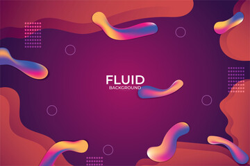 Abstract blue and purple liquid wavy shapes futuristic banner. Glowing retro waves vector background
