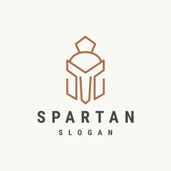Spartan logo design template ,Helmet logo design concept 