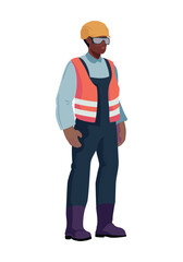 wearing safety equipment man employee