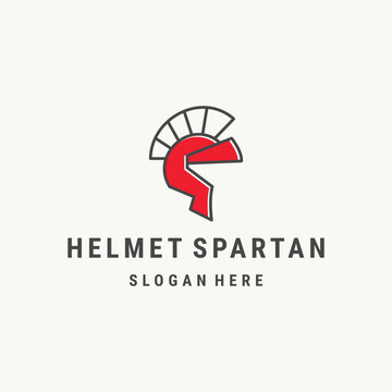 Spartan warrior symbol  emblem. Spartan helmet logo  