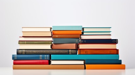 Lots of books, stack of books in the library background