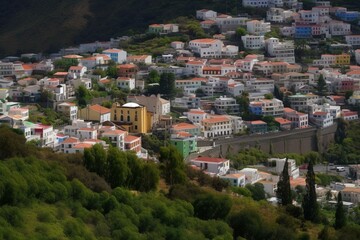 Fototapeta na wymiar Spanish city of Santa Cruz de la Palma in the Canary Islands. Generative AI