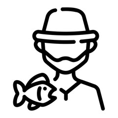 fisherman Line Icon