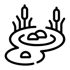 pond Line Icon
