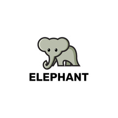 Cute cartoon elephant logo design