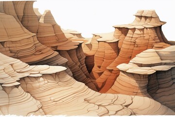 Illustration of eroded sandstone. Generative AI