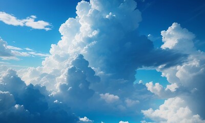 Naklejka na ściany i meble Blue sky over the clouds