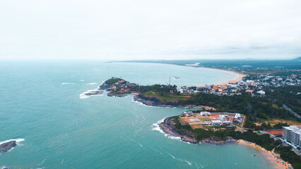 Top view of a brazilian beach