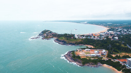 Top view of a brazilian beach