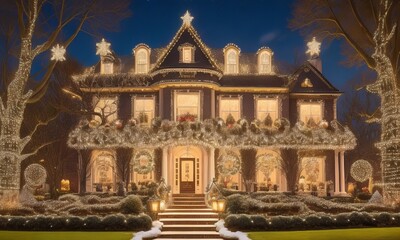 Obraz premium Christmas lighting out of the house