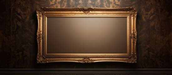Antique frame displayed on a wall against a spotlight - obrazy, fototapety, plakaty