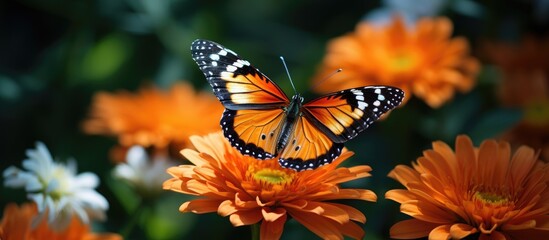 Gorgeous butterfly resting on flower