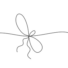 Simple line bow on ribbon 