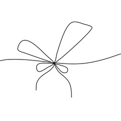 Fototapeta premium Simple line bow on ribbon 