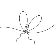 Simple line bow on ribbon 