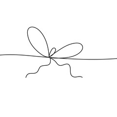Simple line bow on ribbon 