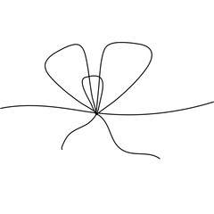 Simple line bow on ribbon 