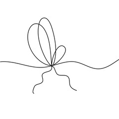 Simple line bow on ribbon 