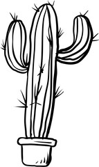 cactus house plant hand drawn