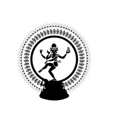 Shiva nataraja silhouette in a circle of fire