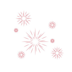 Fireworks celebrate Japan's Independence Day. White and red fireworks.