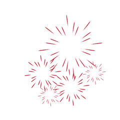 Fireworks celebrate Japan's Independence Day. White and red fireworks.