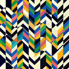 Zigzag colourful geometric. Seamless pattern