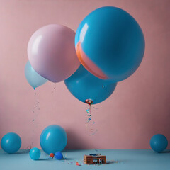 Blue Monday celebration with blue balloon background