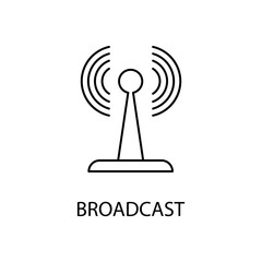 broadcasting concept line icon. Simple element illustration. broadcasting concept outline symbol design.