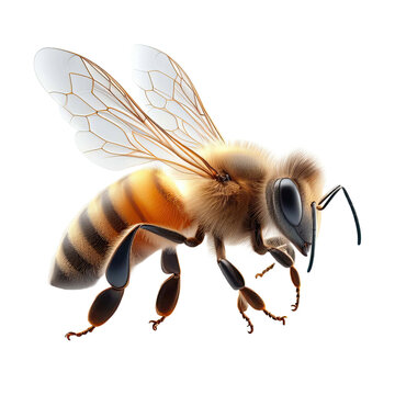  honey bee walking isolated on transparent background cutout 