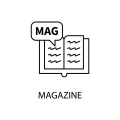 magazine concept line icon. Simple element illustration. magazine concept outline symbol design.