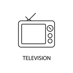 Television concept line icon. Simple element illustration. Television concept outline symbol design.
