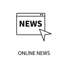 Online news concept line icon. Simple element illustration. Online news concept outline symbol design.