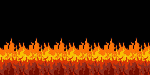Abstract flame border. Seamless pattern
