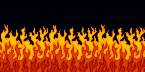 Abstract flame border. Seamless pattern