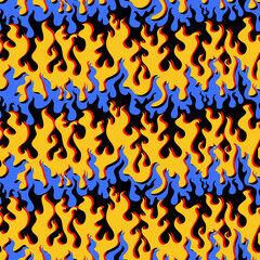 Colorful flame. Seamless pattern
