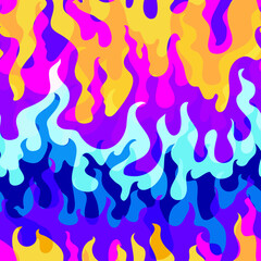 Abstract colorful flame. Seamless pattern