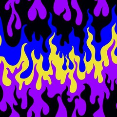 Abstract colorful flame. Seamless pattern