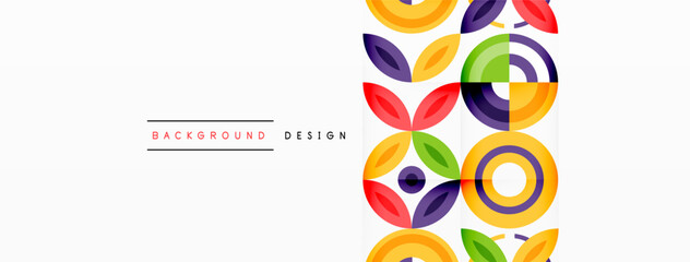 Fototapeta premium Colorful circles abstract background. Hi-tech design for wallpaper, banner, background, landing page, wall art, invitation, prints, posters