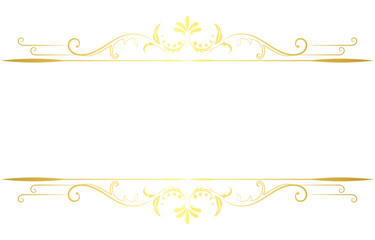 Lines for baroque vintage text Golden design, free space for text, frame