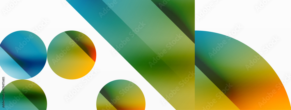 Aufkleber Vector background. Minimalist geometric backdrop adorned with circles and shapes. Abstract art inviting creativity for digital designs, presentations, website banners, social media posts