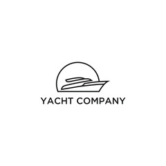 best yacht club logo abstract graphic line design template - obrazy, fototapety, plakaty