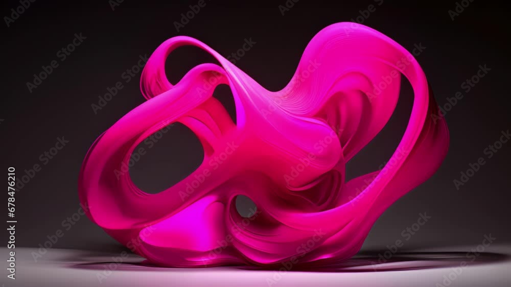 Poster A twisted and contorted structure of magenta wire, forming an intricate and abstract sculpture.