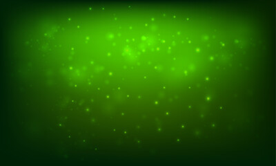 Obraz premium Vector abstract green bokeh light sparkles banner